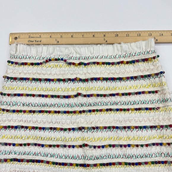 Majorelle Hana Mae Skirt White Multicolor Beaded Fringe Mini Size Small - Picture 5 of 14